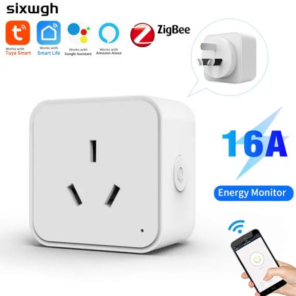 Control Smart Life App enchufe con Alexa Google Home enchufe inteligente Tuya Zigbee enchufe inteligente hogar inteligente Control de voz Tuya Zigbee3.0