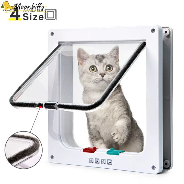 Contrôler la porte de l'animal de compagnie intelligent 4 voies verrouillage de sécurité Abs Abs Plastique Dog Cat Porte de commutation Contrôle de l'interrupteur Contrutage