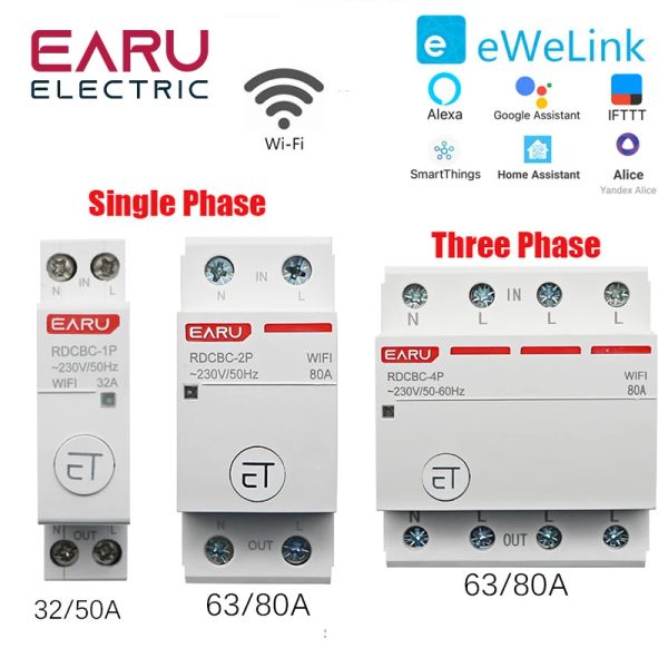 Control El interruptor de transmisión del interruptor de circuito WiFi Smart Switch Smart Home Home House Voice Control remoto por la aplicación Ewelink para Alexa Google Home