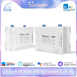 Contrôle Sonoff 4CH Pro R3/4CH Module de relais sans fil Ewelink R3 Wifi commutateur intelligent bricolage commutateur APP télécommande travail avec Alexa GoogleHom