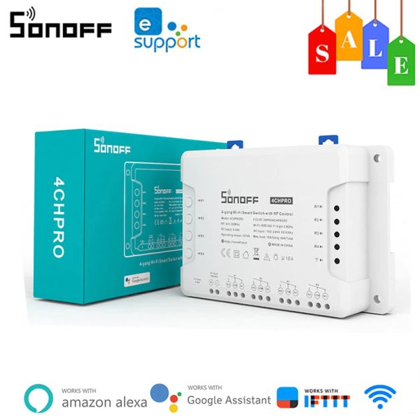 Contrôle Sonoff 4CH R3 / 4CH PROR3 WiFi Smart Switch 4 Gang Switch sans fil Compte à rebours de synchronisation à distance