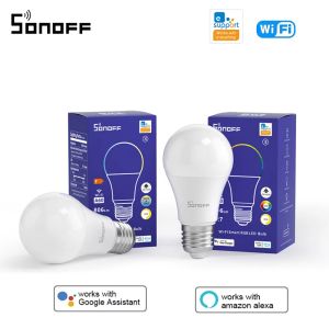 Controle SONOFF B02BLA60/B05BLA60/A19 WiFi Smart LED Lamp E27 Dimbare RGB Lampen 220V240V Smart Home EWeLink APP Controle