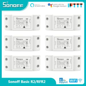 Control SONOFF Basic R2/RFR2 Mini módulo DIY Wifi interruptor de luz aplicación inalámbrica interruptor de Control remoto 220V interruptores eléctricos para el hogar inteligente