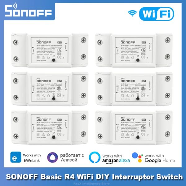 Contrôle SONOFF Basic R4 WiFi bricolage Iterruptor commutateur intelligent télécommande maison intelligente eWeLink APP contrôle fonctionne avec Alexa Google Home