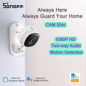Contrôle SONOFF CAM Slim caméra de sécurité intelligente WiFi 1080P moniteur à domicile Audio bidirectionnel détection de mouvement prise en charge alarme de liaison de scène