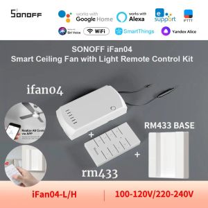 Control Sonoff Ifan04 Smart Ceiling Fan Light Switch Controller ESP WIFI RM433 Besturing Ondersteuning Alexa Google Ewelink Alice Home Assistant