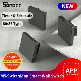 Controle SONOFF M5 SwitchMan Slimme wandschakelaar 80/86 Type 1/2/3 Gang Muurdrukknop Frame Smart Scèneschema voor Smart Home