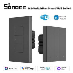 Contrôle Sonoff M5 Switchman WiFi Smart Switch Home Smart Home 80/86/120 Type 1/2/3 Gang EU / US Switch Wall via Ewelink Alexa Google Home Alice