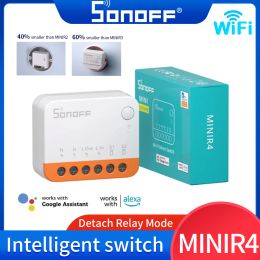 Control Sonoff Mini R4 WiFi Switch Module WiFi 2 Way Switch Smart Home Module WiFi Relay Voice Remote Control Alexa Google Home Alice
