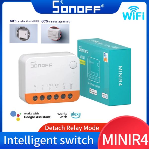 Contrôler le module de commutation WiFi Switch sonoff mini R4 WiFi 2 voies Smart Home Module WiFi Relay Voice Control Alexa Google Home Alice