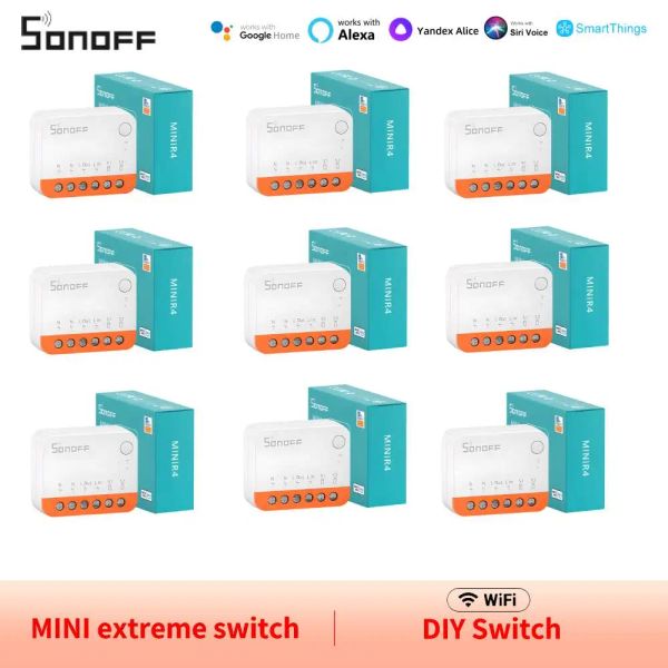 Control Sonoff Mini WiFi Smart Switch Minir4 Módulo de control 2 de vía Soporte de escenura Alexa Siri Asistente de origen Alice Google SmartThings