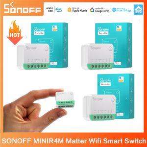 Contrôle SONOFF MINIR4M Matter Wifi commutateur intelligent Mini Module domotique relais connexion locale avec Alexa Google Home SmartThings