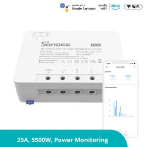 Control Sonoff Pow R3 Power Meter WiFi Smart Meter Switch 16A 20A 25A Power Monitor Work met Alexa Google Home Yandex Alice SmartThings