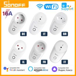 Control SONOFF S26 R2 Enchufe inalámbrico inteligente WiFi UE/FR Enchufe Aplicación EWelink/Vocie con Alexa Google Yandex Alice Smartthings