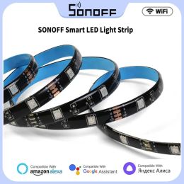 Contrôle Smart LED Smart Light Strip Dimmable Imperproofing WiFi Flexible RVB Strip Lights Fonctionnement avec Alexa Google Home Ewelink App 2m / 5m