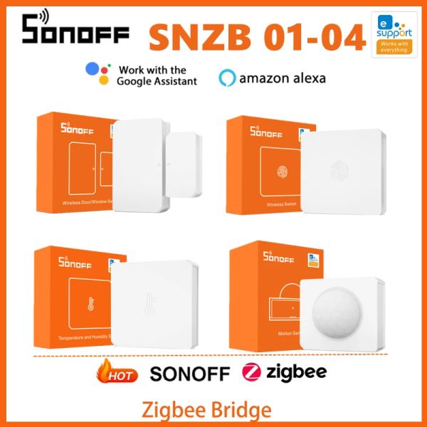 Contrôle le détecteur de porte du capteur de mouvement de bouton intelligent SNZB SNZB Zigbee via Ewelink Remote Control pour Zbbridge pour Alexa Google Home