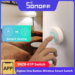 Contrôle Sonoff SNZB01P Zigbee Smart Wireless Switch Smart Scene via Ewelink Twoway Control avec TX Ultimate Wall Switch Nspanel Pro