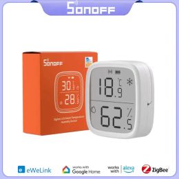 Control SONOFF SNZB02D/SNZB02 Zigbee Sensor inteligente de humedad y temperatura con pantalla LCD funciona con EWeLink Alexa Google Home