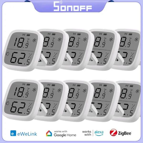 Contrôler Sonoff SNZB02D / SNZB02P Zigbee Smart Temperature Humidity Capteur avec écran LCD Affichage de l'écran Travail avec Ewelink Alexa Google Home