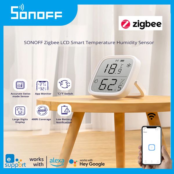 Contrôle Sonoff SNZB02D Zigbee 3.0 Capteur d'humidité de température intelligente 2,5 