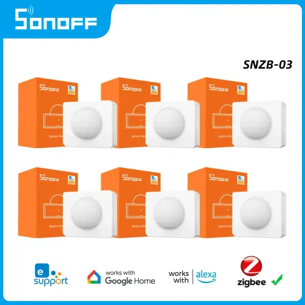 Control SONOFF SNZB03 Zigbee 3,0 Detector de sensor de movimiento Control inteligente a través de eWeLink ZBBridge requiere trabajo con Alexa Google Home
