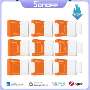 Control SONOFF SNZB04 Zigbee Sensor de ventana de puerta inteligente Mini sensor de alarma de puerta Trabaja con SONOFF Zigbee Bridge Ewelink para seguridad en el hogar