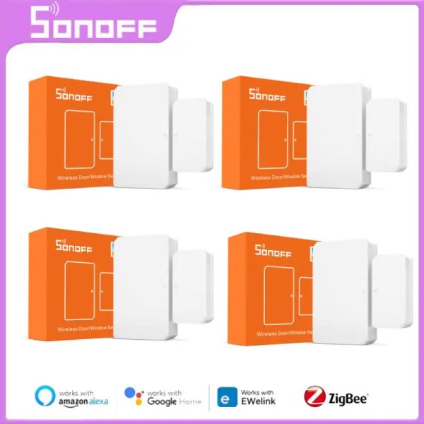 Contrôle SONOFF SNZB04 Zigbee capteur de fenêtre de porte intelligent Mini capteur d'alarme de porte fonctionne avec ZBBridge pour la sécurité de la maison intelligente Support eWelink