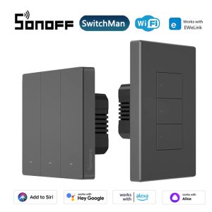 Controle SONOFF SwitchMan M5 WiFi Slimme Lichtschakelaar US/EU 120/80/86 Type 1/2/3 Gang Wandschakelaar eWelink Via Alexa Google Home Alice