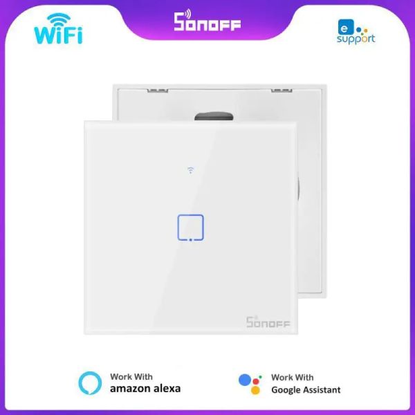 Control Sonoff TX Series T0 EU/ UK/ EE. UU. Smart Switch Wifi Touch Switches Interruptor de luz de pared a través de Ewelink Alexa Google Home Remote Control