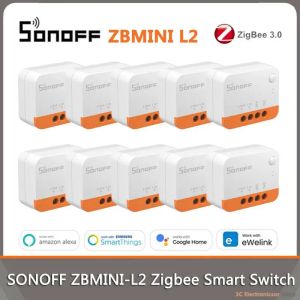 Contrôle Sonoff Zbmini L2 Zigbee mini commutateur intelligent DIY Pas de fil neutre requis module de relais d'éclairage pour Alice Alexa Google Home Smarthing