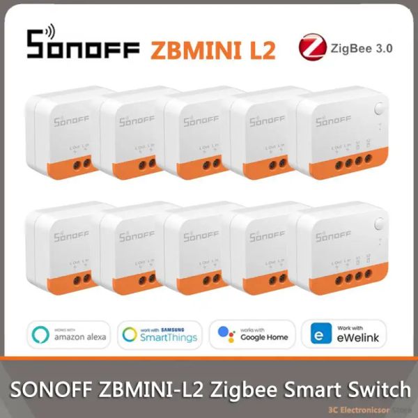 Control SonOff ZBmini L2 Zigbee Mini Diy Smart Switch No NEUTRO CAMBIO Requerido Módulo de relé de luz para Alice Alexa Google Home SmartThing