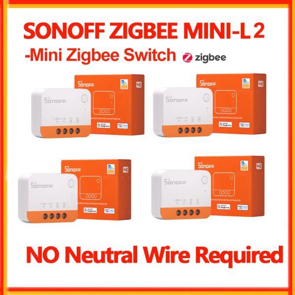 Contrôle sonoff zbmini l2 zigbee mini commutateur sans fil neutre requis Zigbee 3.0 Smart Smart via ewelink zigbee pont zigbee donlge e