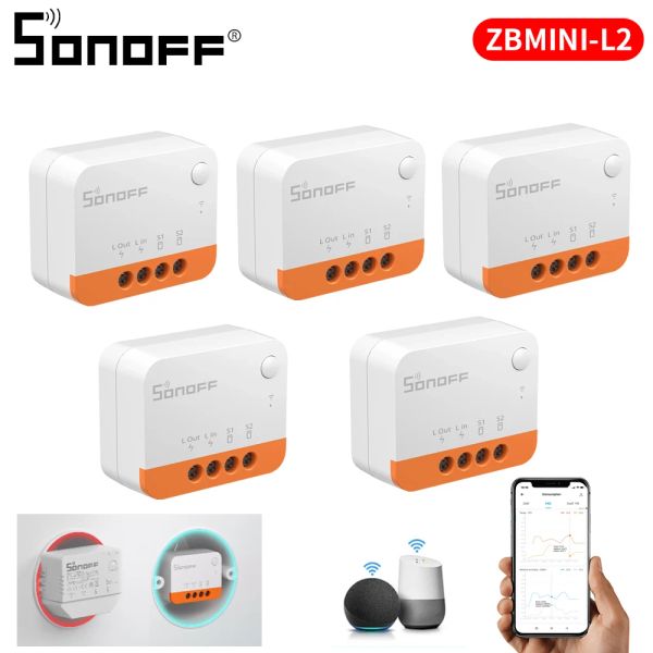 Contrôle Sonoff ZBMINI L2 Zigbee Smart Home Home Wireless 2 Way Module Interrupteur Not Neutral Wire requis Ewelink App Contrôle de l'application