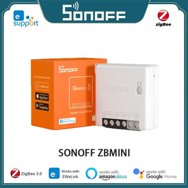 Control SONOFF Zigbee Mini ZBMINI DIY Interruptor inteligente Módulo de interruptor de relé Interruptor de 2 vías Automatización del hogar inteligente a través de EWelink Alexa Google Home