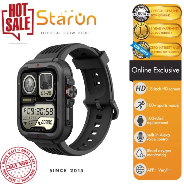Contrôle Starun IDS01 Outdoor Sport Military Smart Watch for Men Women Bluetooth Call Alexa Buildin 5ATM Smartwatch Fitness Tracker