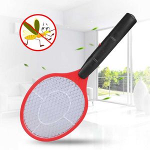 Controle Swatter Killer Ongediertebestrijder Bug Zapper Racket Doodt Elektrische Mosquito Anti Fly Lange Steel Zomer Triple 0129