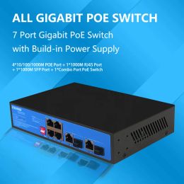 Control Switch Gigabit Poe Smart Ethernet 10/100/1000 Mbps Converter Transceiver Fiber Support SFP Fiber to RJ45 Gigabit Media Converter