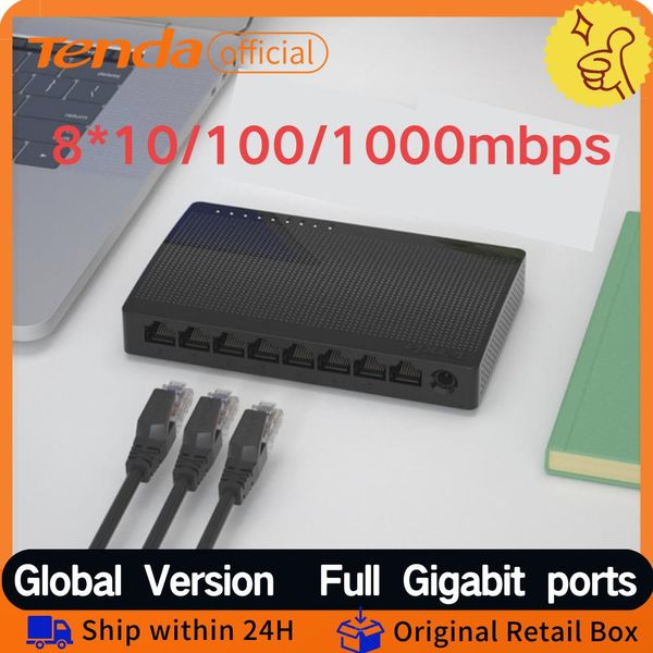 Contrôle Tenda Gigabit Swicth Ethernet Network Interrupteur 5/8 PORTS 10/100/1000 Mbps Smarther Swither Fast SOHO Switch 6K Lightning Protect