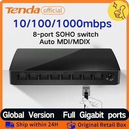Controle Tenda Gigabit Switch Ethernet 1000Mbps 5/8port Desktop Switches Smart Switcher Home/Office Network RJ45 Hub Internet Injector