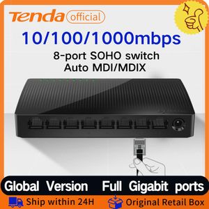 Control Tenda Gigabit Switch Ethernet 1000Mbps 5/8port Desktop Switcher Smart Switcher Hogar/Office Red RJ45 Inyector de Internet Hub