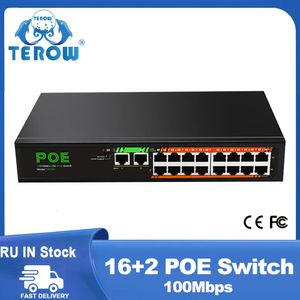 Controle terow schakelaar Gigabit Poe Smart Ethernet 100/1000 Mbps 18 poorten met interne stroom 52V voor IP -camera's Intelbras Security Monitor