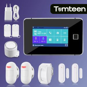 Contrôle Tomteen Tuya Smart WiFi GSM Security Alarm System 433MHz WiFi GSM Alarm Wireless Smart House Control S0s Antitheft Alarme