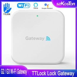 Contrôle TTLOCK APP G2 / G3 WiFi Gateway Hub Voice Control fonctionne avec Alexa Echo pour Smart Door Lock Déverrouiller Bluetooth à WiFi Converter