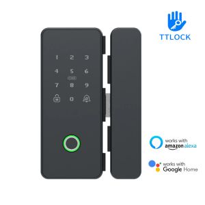 Contrôler l'application TTLOCK Smart Finger Empreinte Biometrics Carte Mot de passe Numéro de mot de passe Code de code pour le bureau à domicile Verre sans cadre Puste de glissement porte