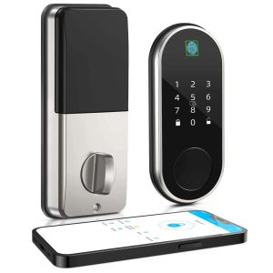 Contrôle application TTLOCK Smart Lock Entrée sans touche Lock de porte à pèleter impassible avec clavier Biométrique Empreinte digitale Remote Contrôle Auto Lock