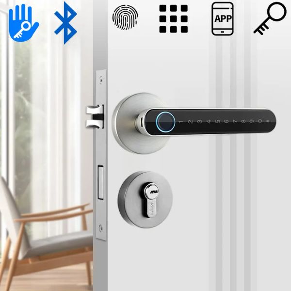 CONTRÔLE TTLOCK Digital Electronic Lock Empreinte Porte de porte Biométrique Mot de passe BIEDECLE ENTRÉE SECTRIE SMART DOOR BOBS LOCK POUR LA MAISON N'IMPORTE QUE