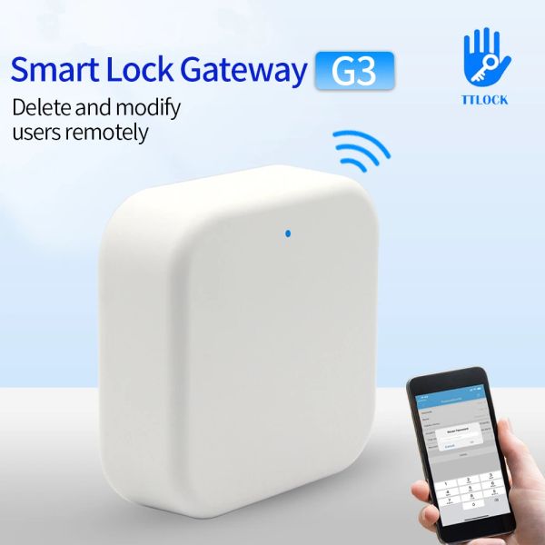 Contrôle TTLOCK G3 Wired Gateway Hub Smart Door Lock Déverrouiller Bluetooth au convertisseur WiFi Smart Lock Wireless WiFi Contrôle vocal pour Alexa