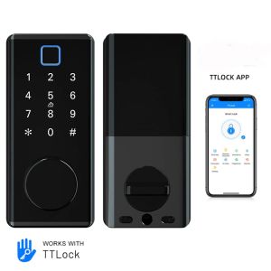 Control Ttlock Smart Door Bloqueo de la puerta con la contraseña Contraseña del teclado Smart Deadbolt Lock Bluetooth Aplicación remota Manija remota Local