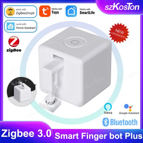 Control Tuya Bluetooth Zigbee Smart Finger bot Plus Botón de interruptor Pulsador Touch Arms Finger Robot Trabajar con Alexa Google Alice Smart Life