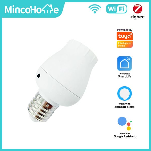 Contrôle Tuya ampoule lampes E27 ampoule AC85240V support de Base de lampe lampe intelligente commande vocale, WIFI ou Zigbee en option